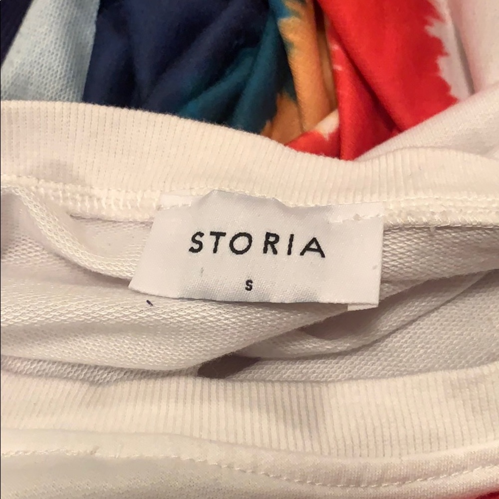 Storia long sleeve multicolor cropped shirt - Picture 4 of 4